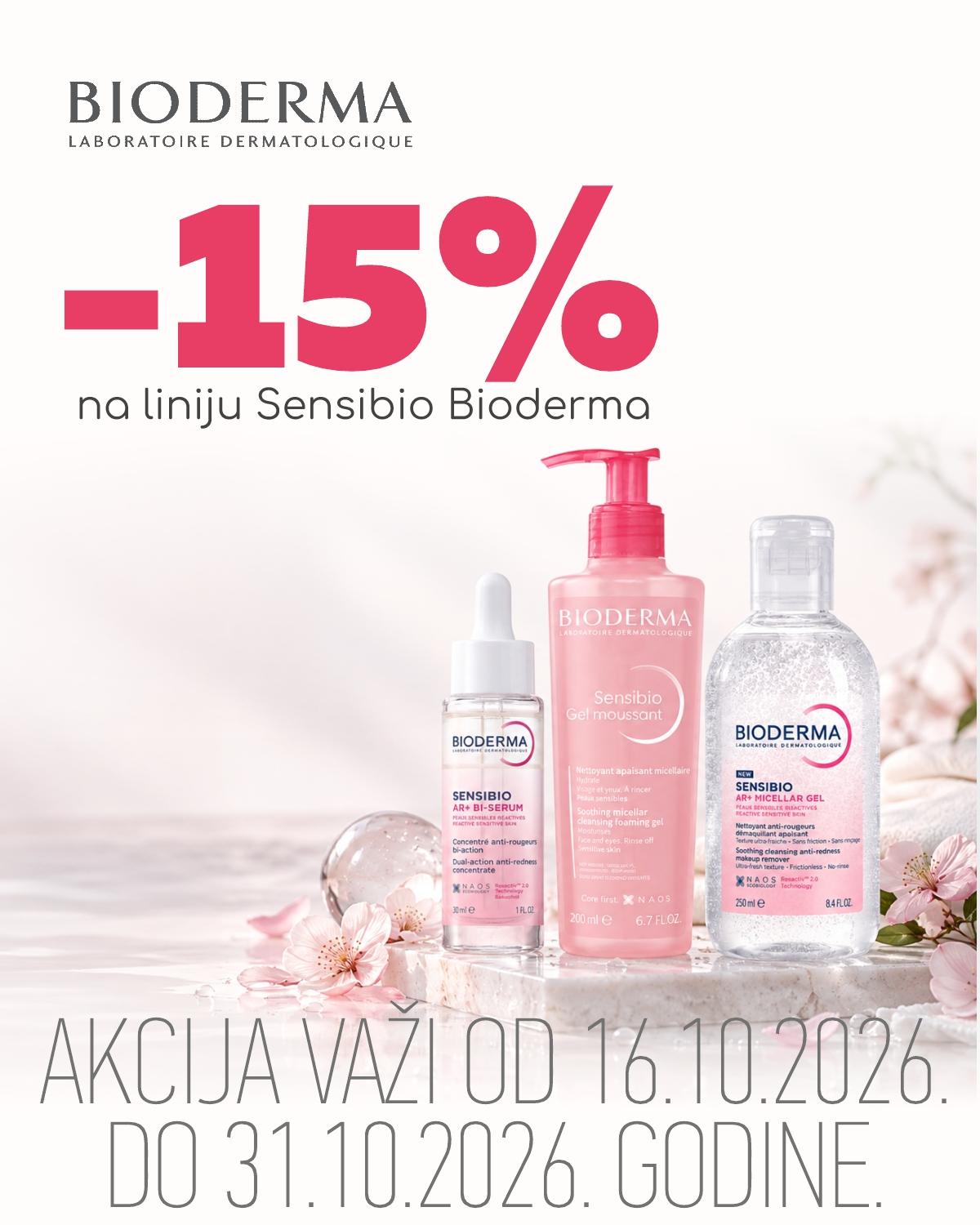15% popusta na Bioderma Sensibio liniju.